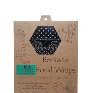 Beeswax Wrap - Black - Random Pattern – Cotton Blend