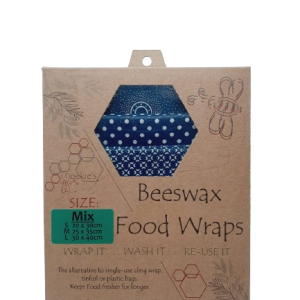 Beeswax Wrap - Blue - Random Pattern – Cotton Blend