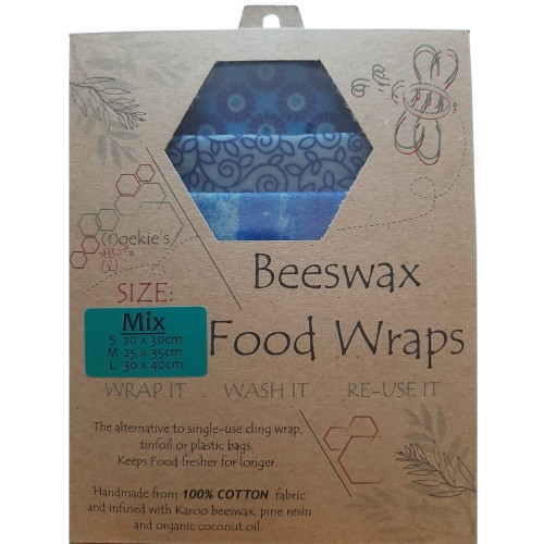 Beeswax Wrap – Blue - Random Pattern – 100% Cotton