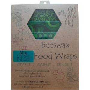 Beeswax Wrap – Green - Random Pattern – 100% Cotton
