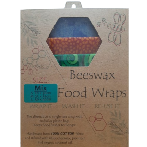 Beeswax Wrap – 3 Random Color Mix - Random Pattern – 100% Cotton